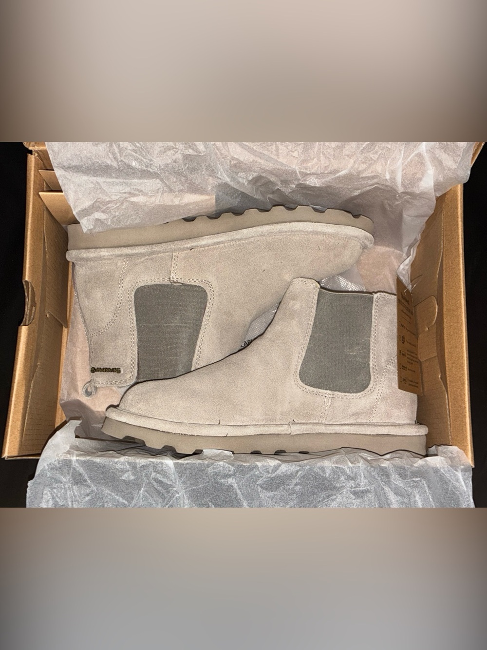 NEW Bearpaw Drew Booties in Mushroom For Women's Size 6 Medium